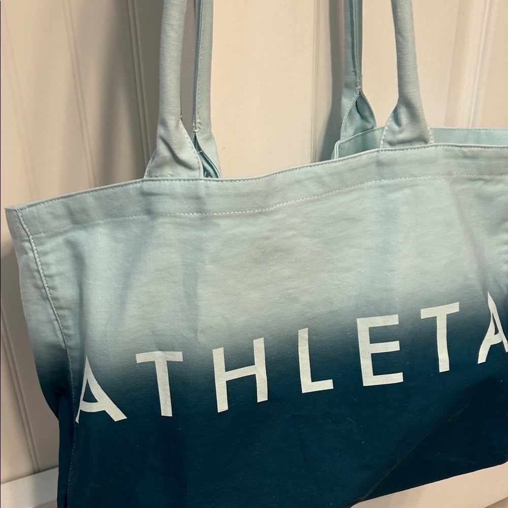 Athleta Ombre Teal-Blue Canvas Tote